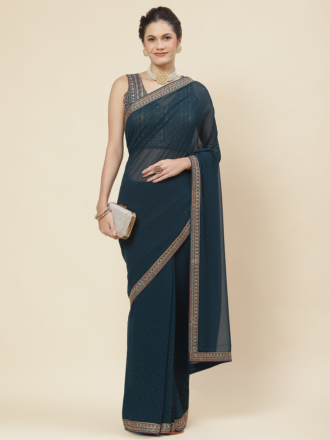 Embroidered Georgette Saree