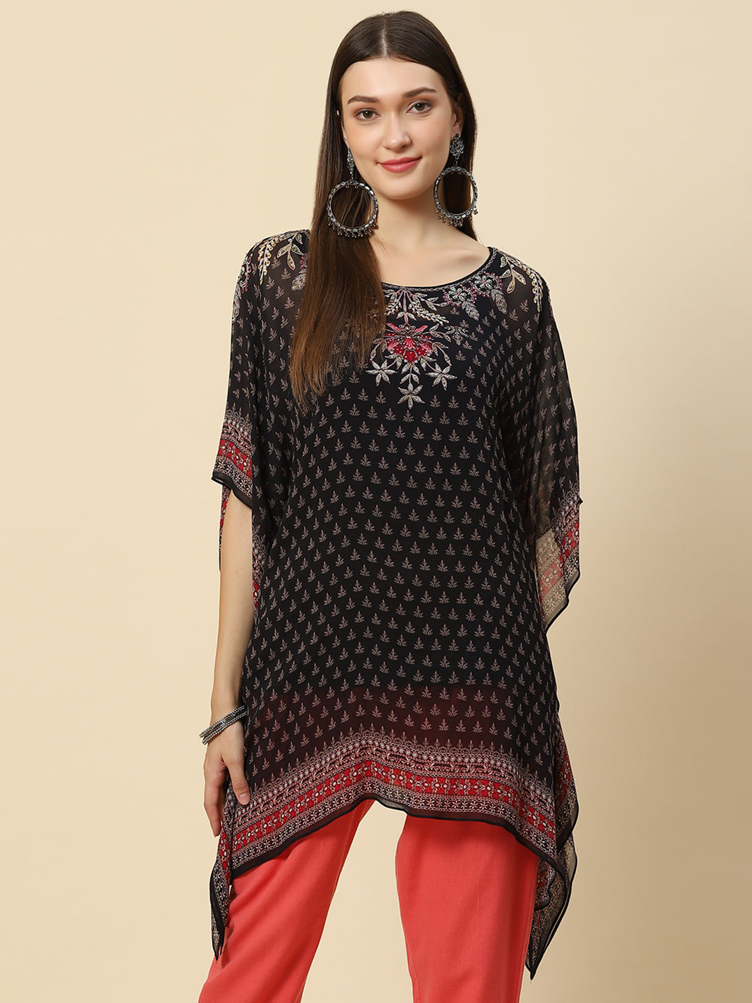 Digital Printed Georgette Kaftan Kurta