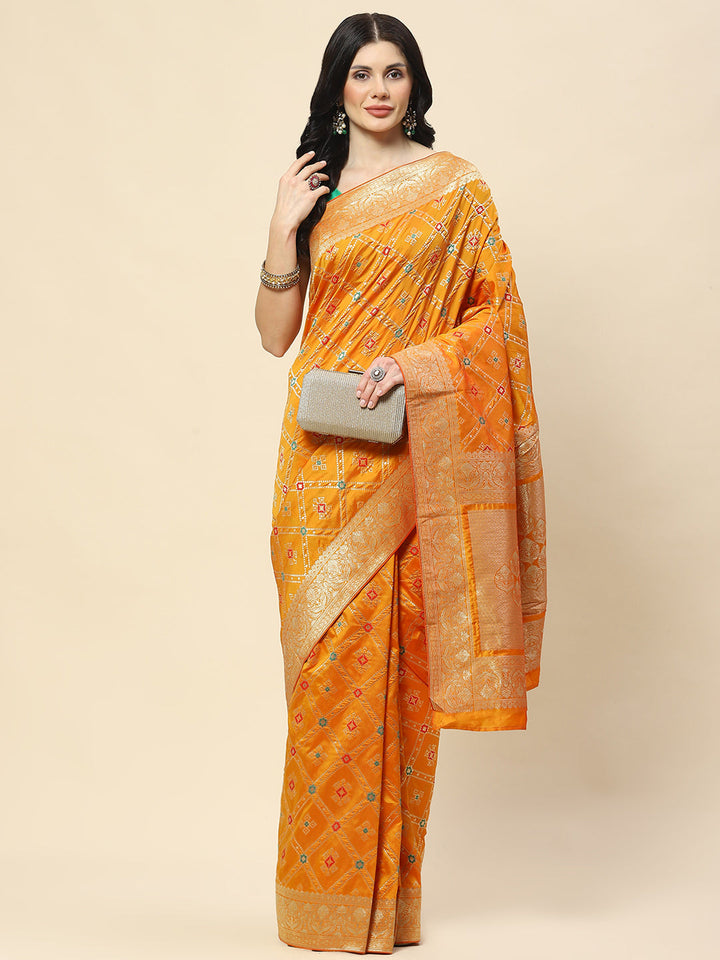 Zari Jaal Woven Art Silk Banarsi Saree