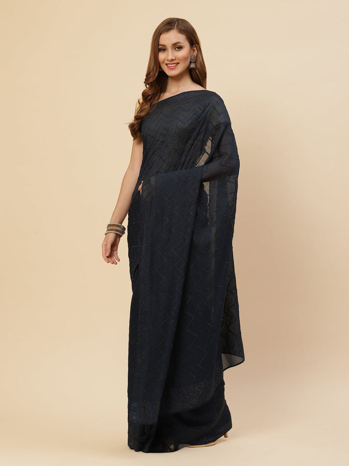 Swarovski Jaal Embroidered Georgette Saree