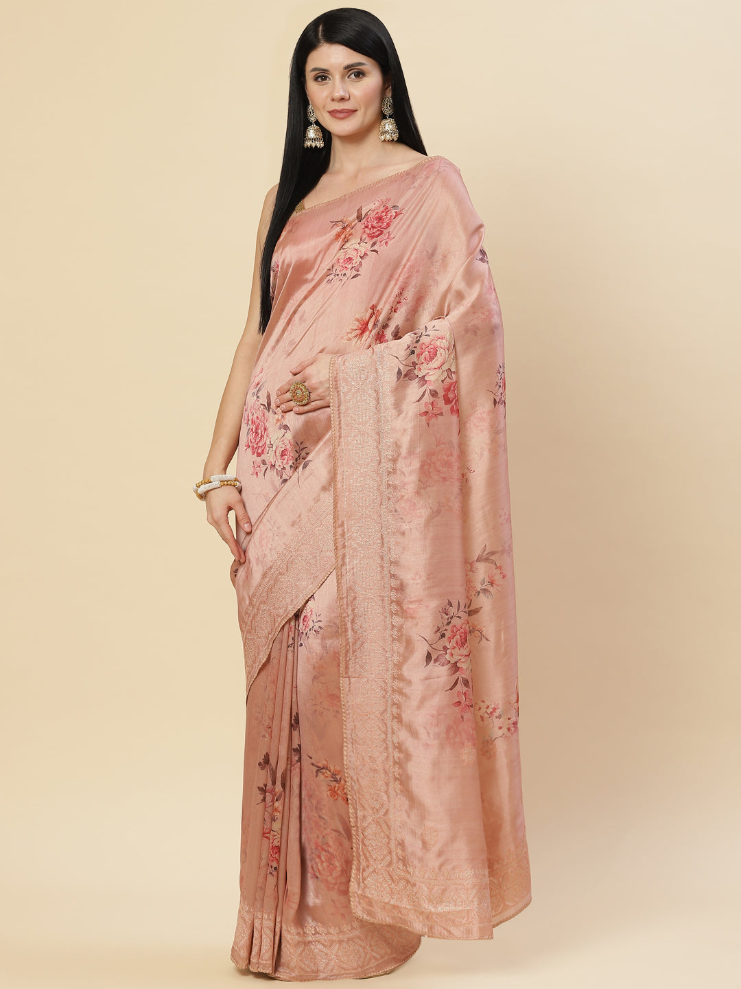 Digital Floral Printed Handloom Saree