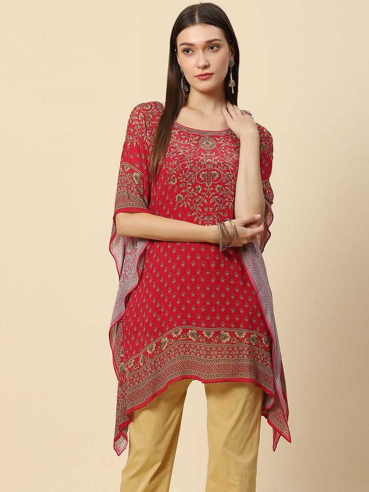 Digital Printed Georgette Kaftan Kurta