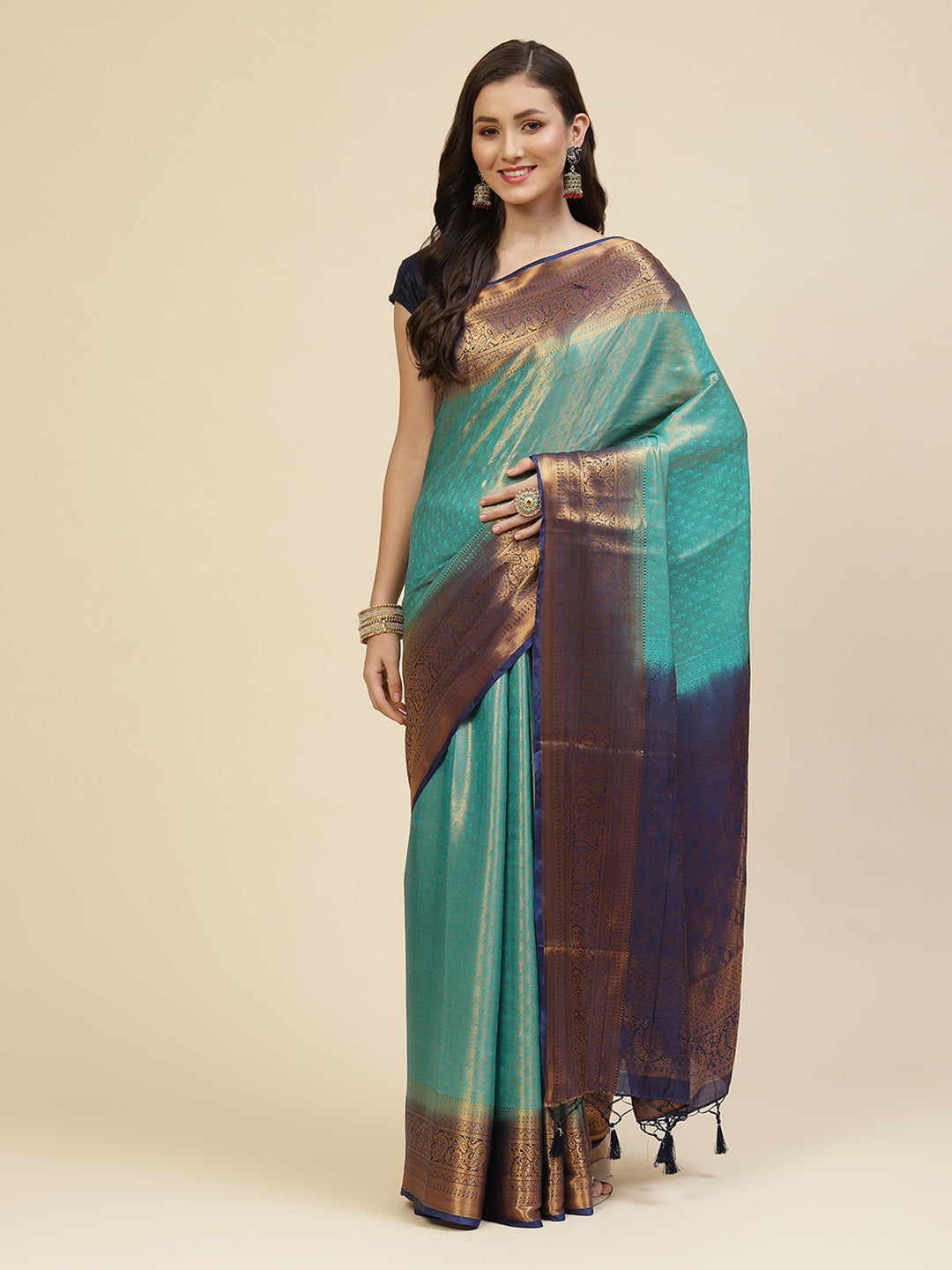 Brocade Zari Jaal Handloom Woven Saree