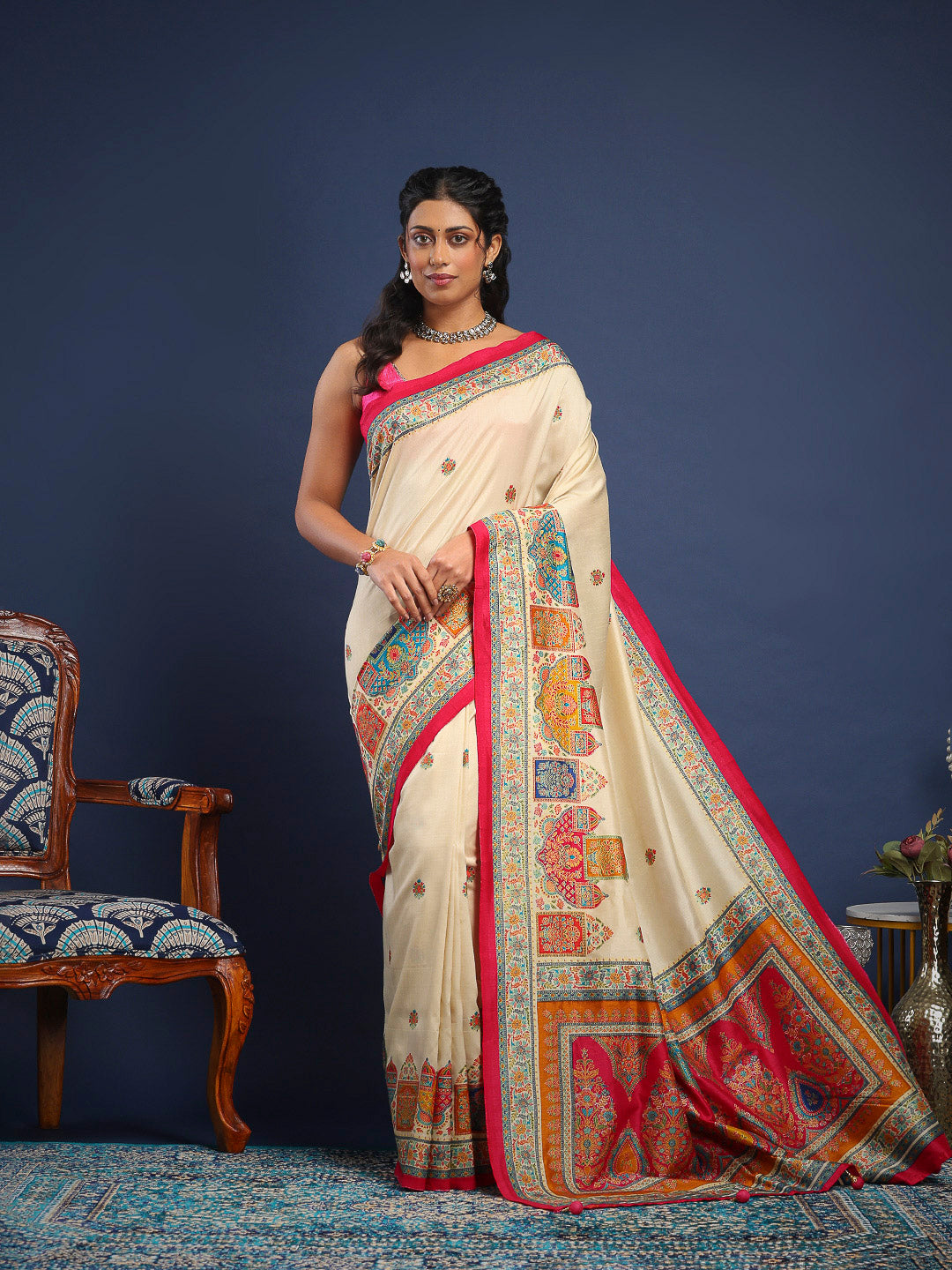 Digital Printed Art Silk Saree