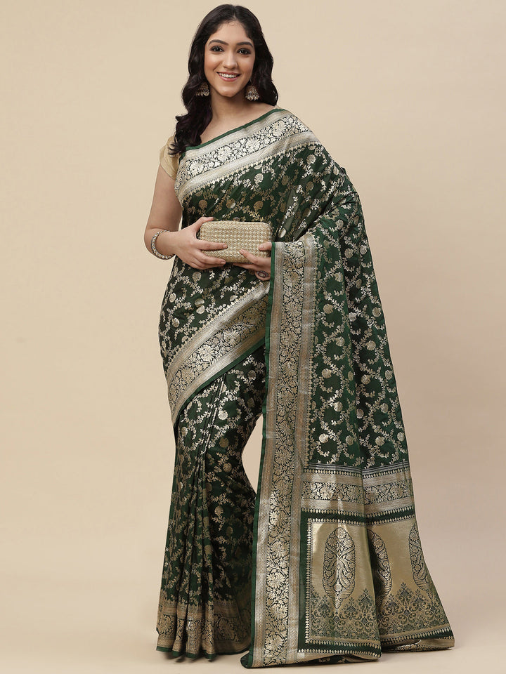 Zari Jaal Banarasi Woven Saree