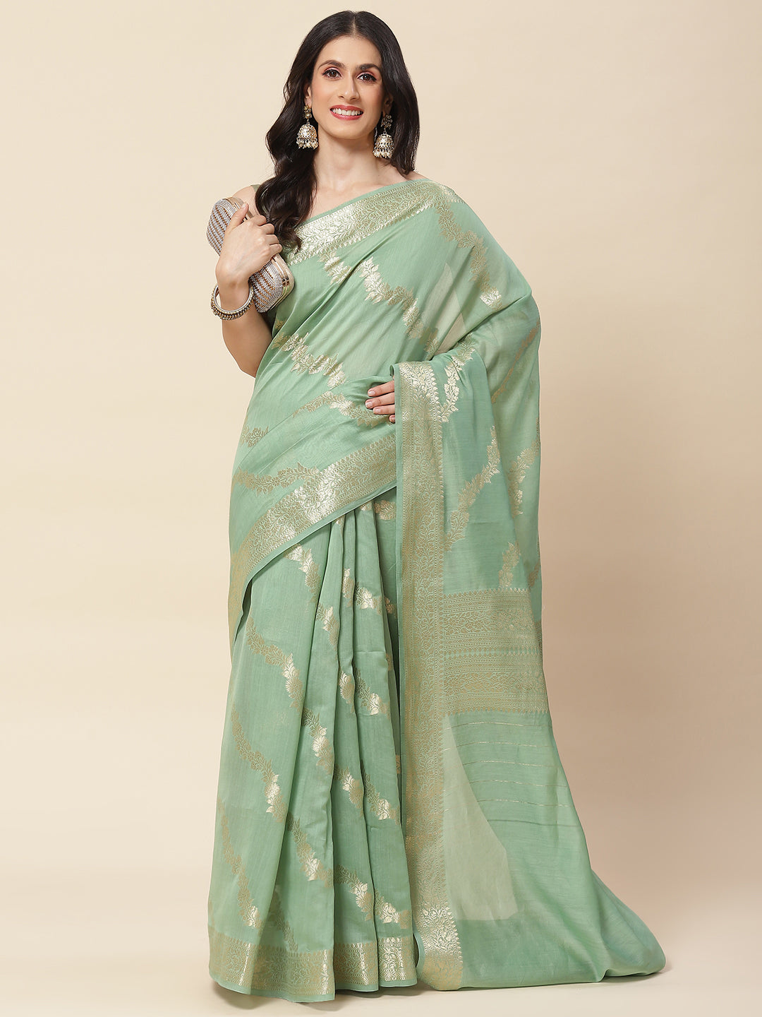 Zari Jaal Woven Cotton Saree