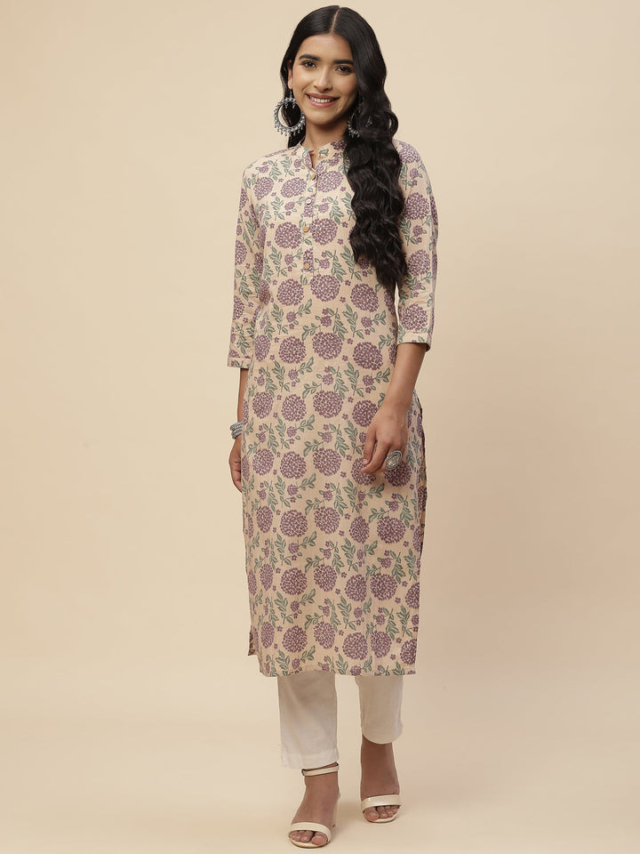 Floral Printed Cotton Kurta