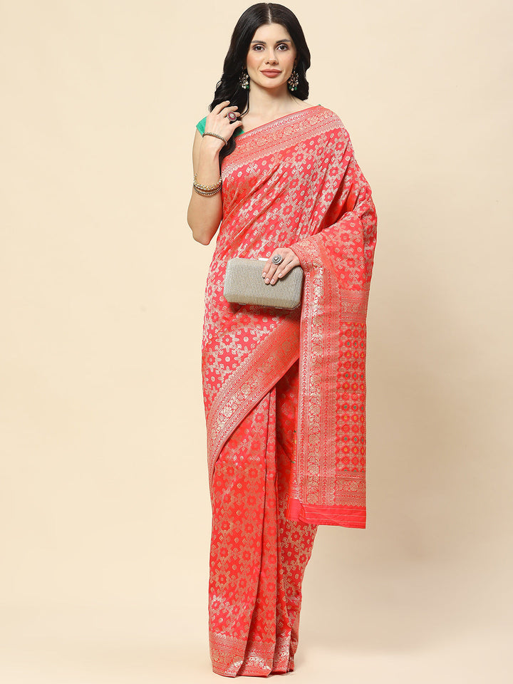 Zari Jaal Woven Art Silk Banarsi Saree