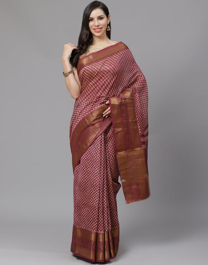 Cotton Printed Saree With Zari Border