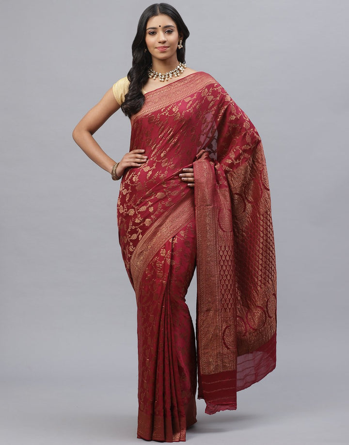 Antiq Zari Jaal Crepe Saree