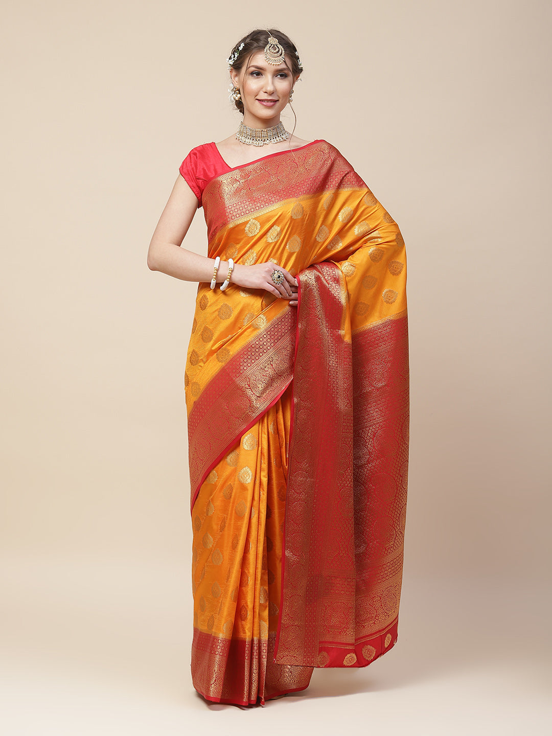 Zari Booti Woven Art Handloom Saree