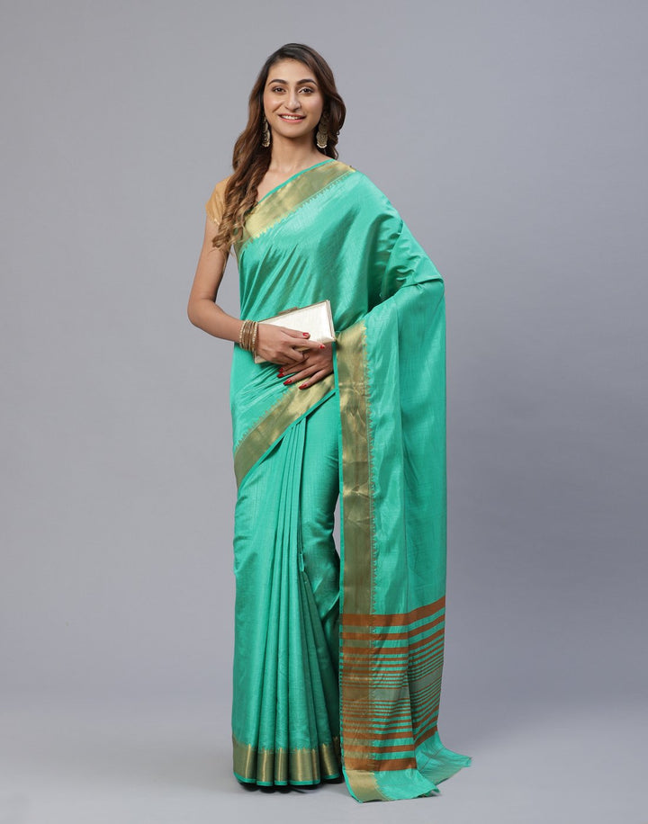 Art Handloom Saree With Zari Border