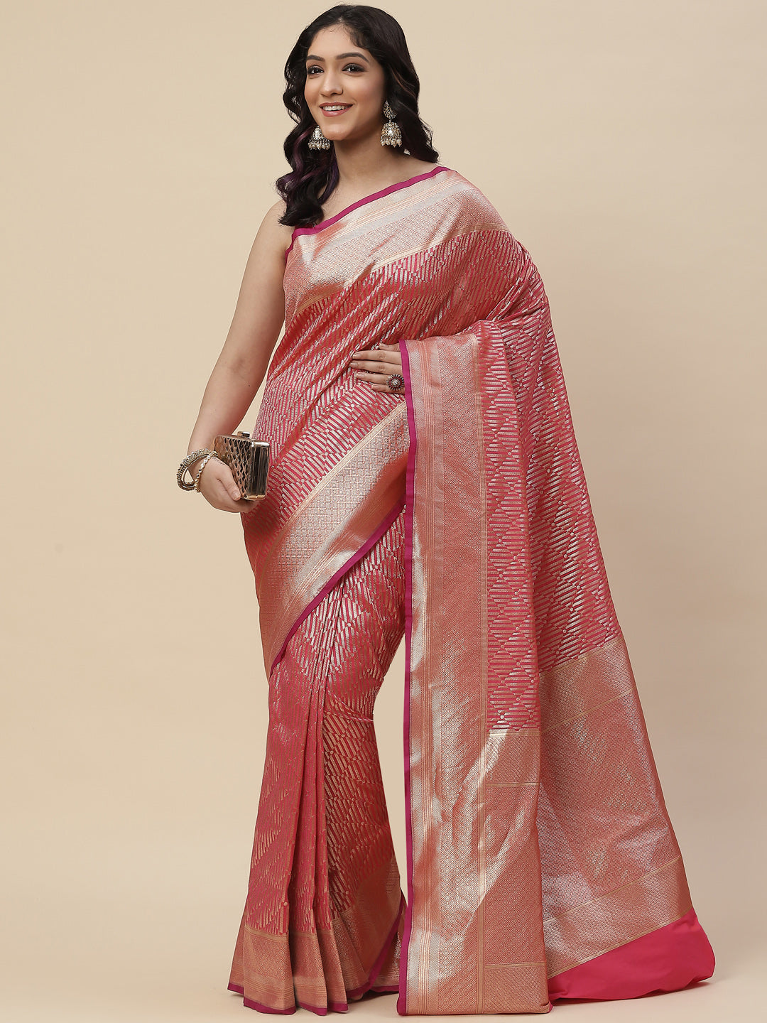 Zari Jaal Banarasi Woven Saree