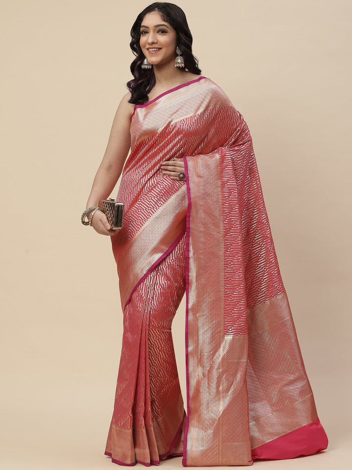 Zari Jaal Banarasi Woven Saree
