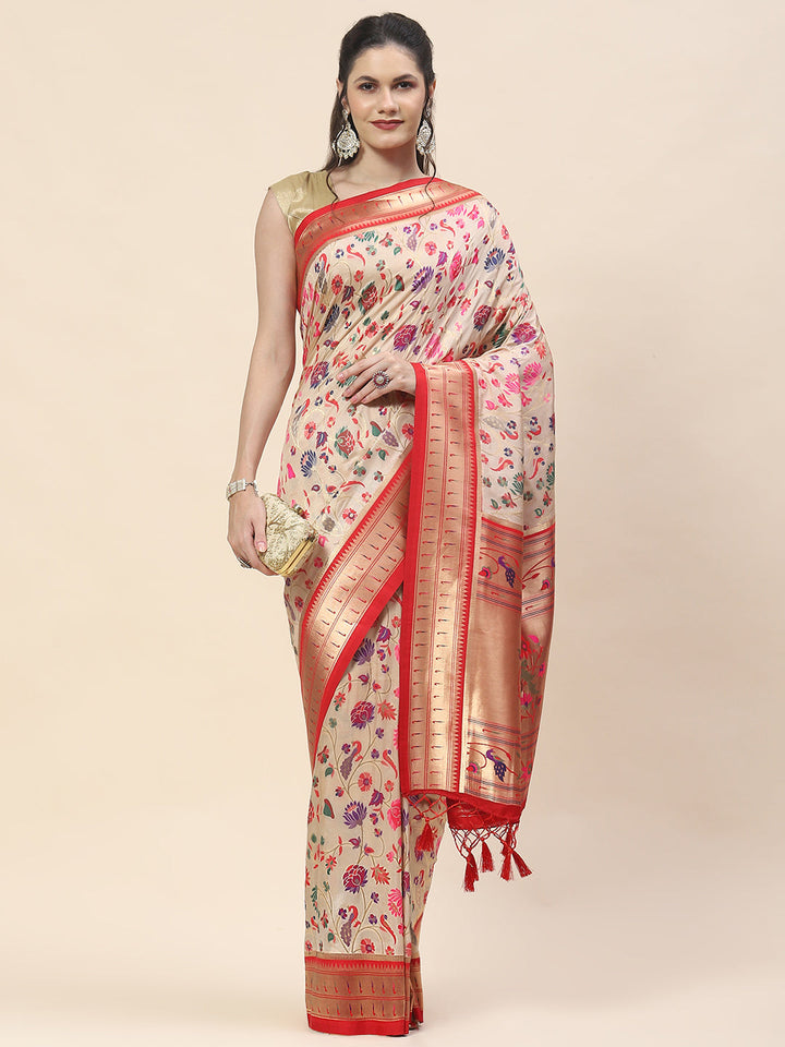 Zari Jaal Woven Handloom Saree