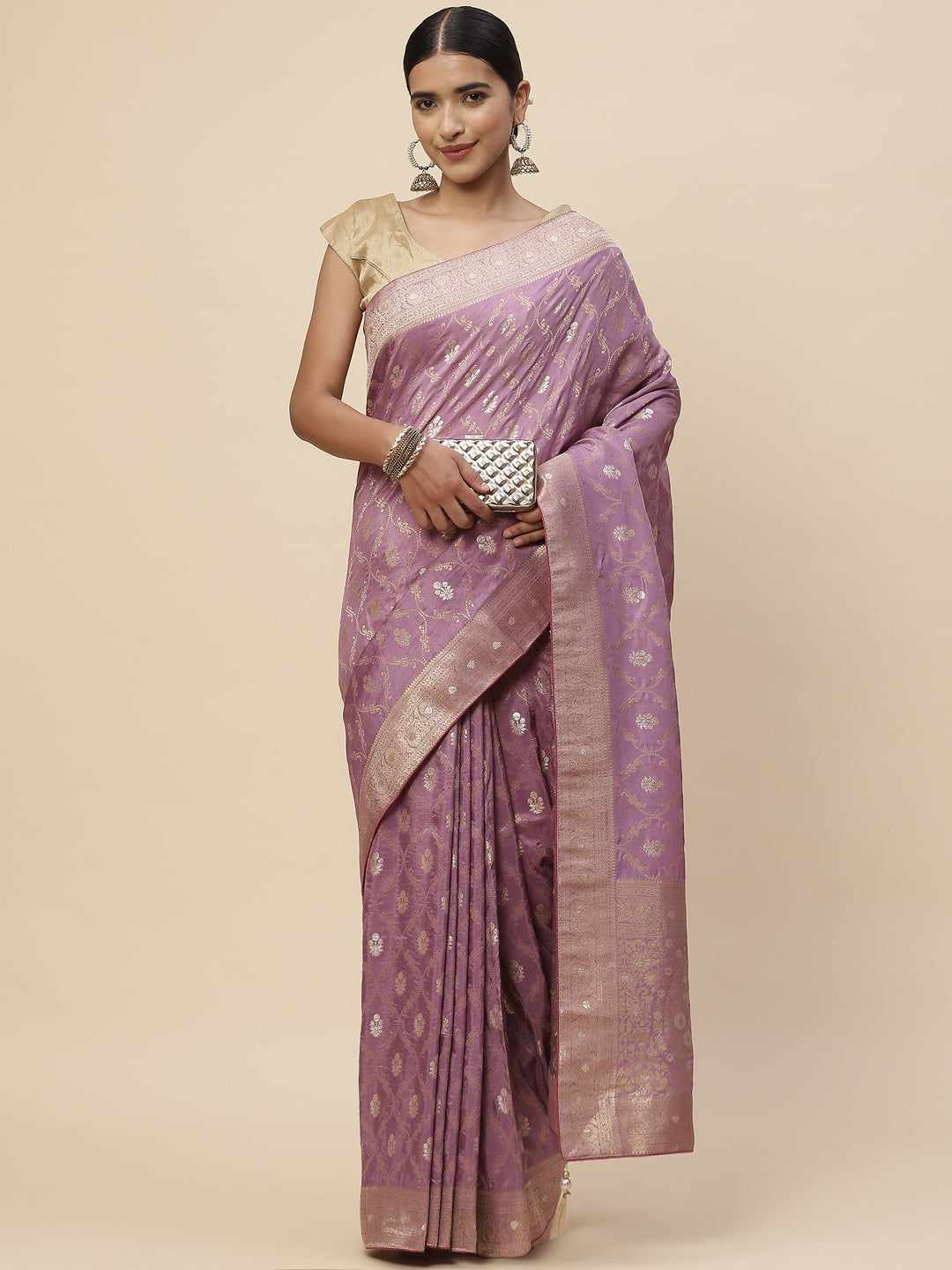 Zari Jaal Handloom Woven Saree