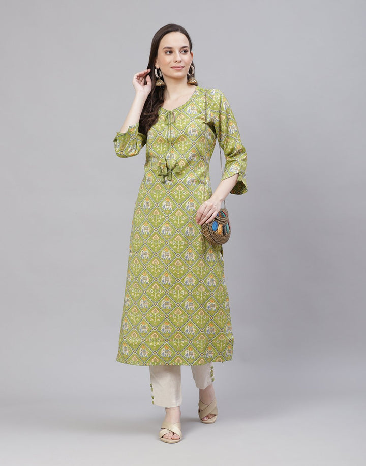 Printed Rayon Kurti With Pant