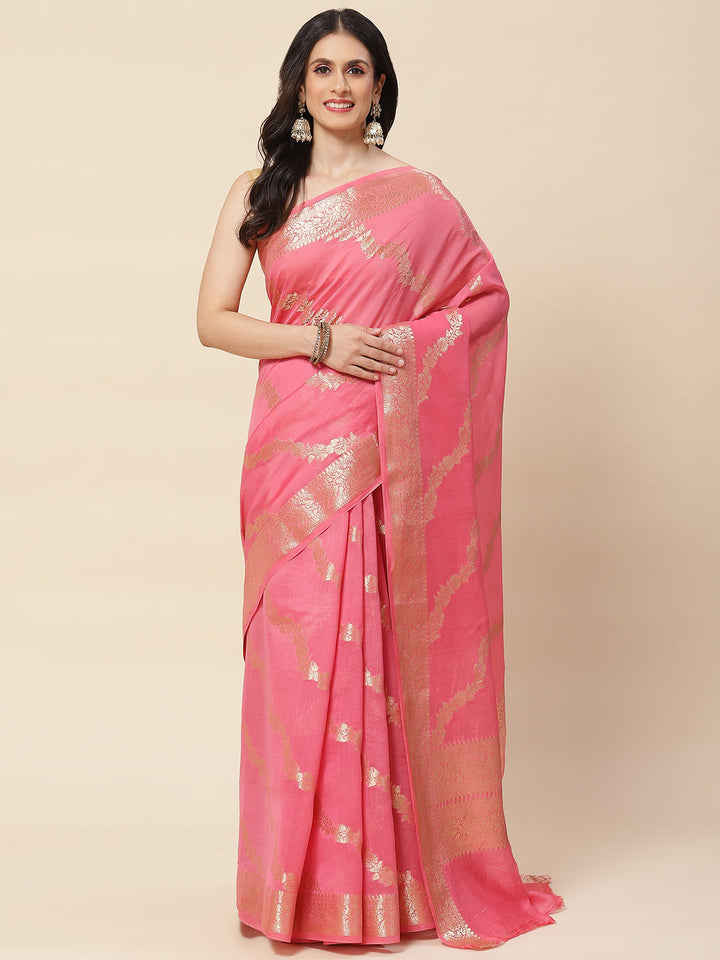 Zari Jaal Woven Cotton Saree