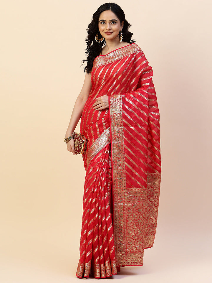 Woven Embroidered Organza Saree