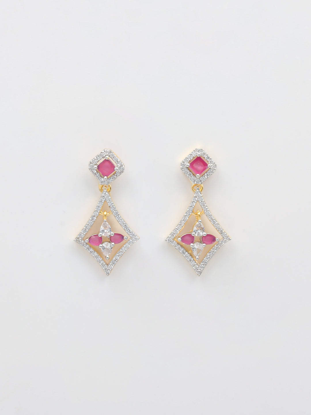 White Stones Drop &amp; Danglers Earrings