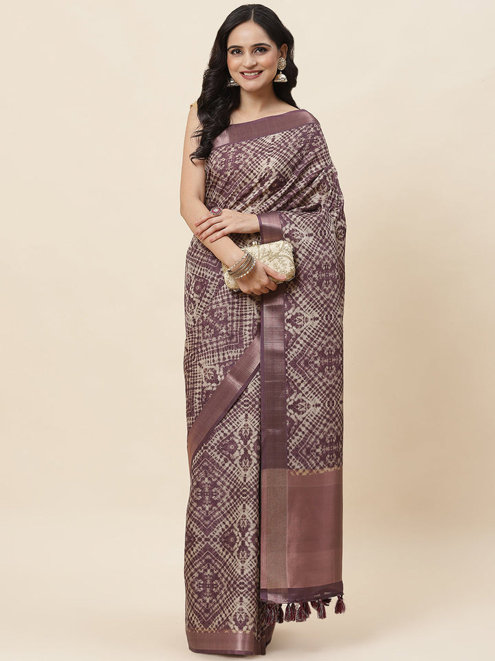 Printed Tussar Saree
