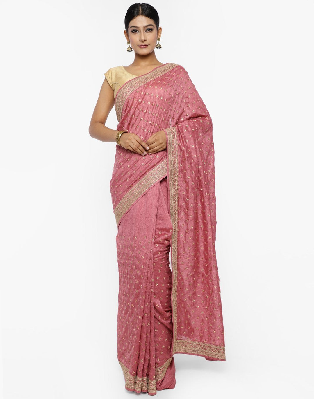 Dupi Silk Saree With Swaroski