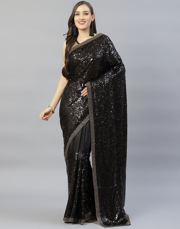 Satin Silk Embroidery Saree