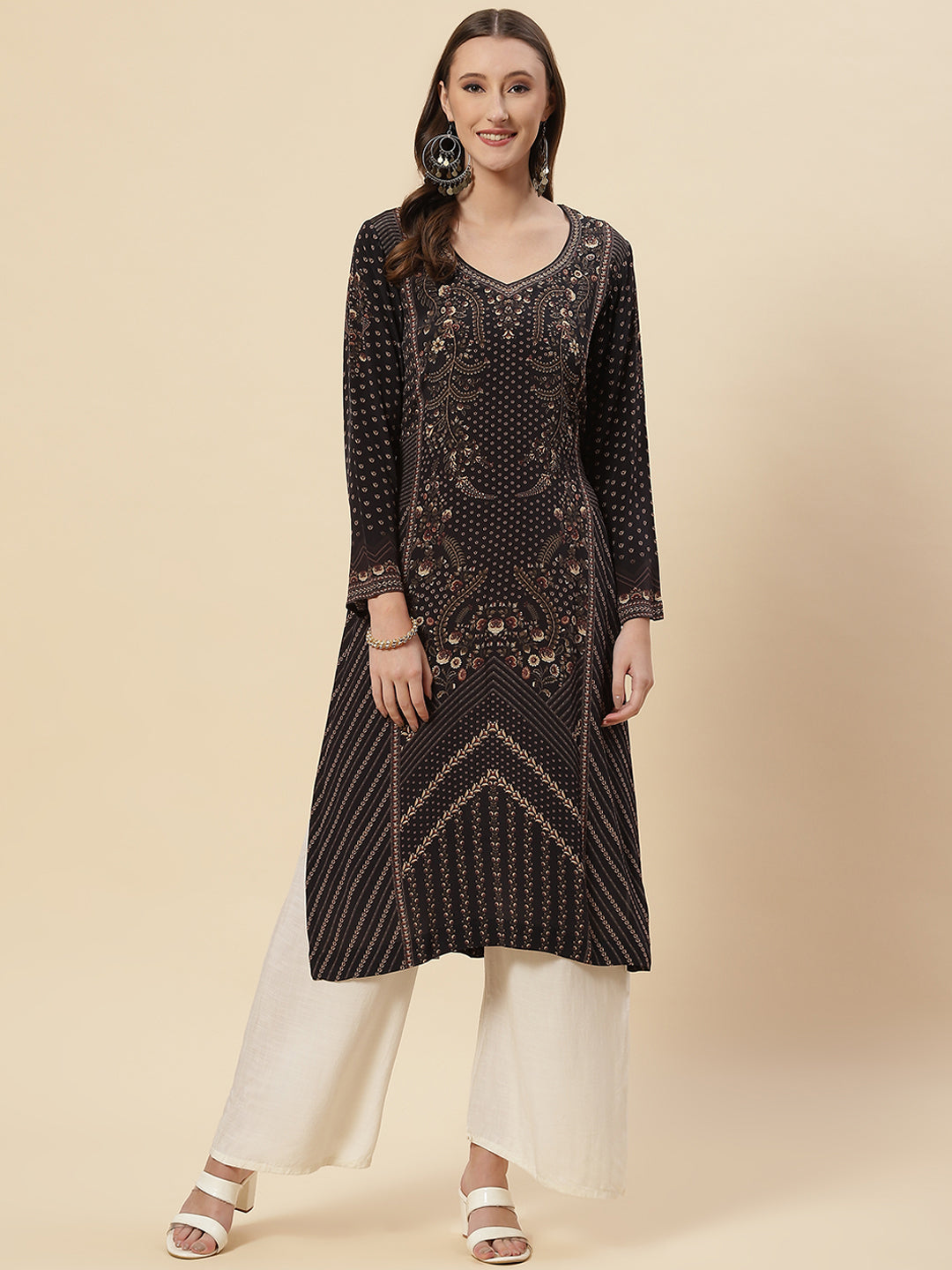 Printed Crepe Kurta