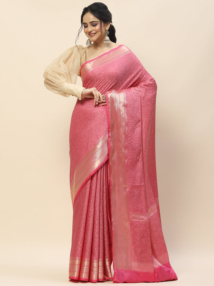 Resham Zari Border Woven Cotton Saree