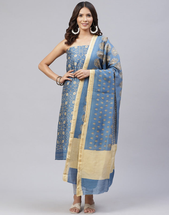 Fine Chanderi Printed Suit Piece