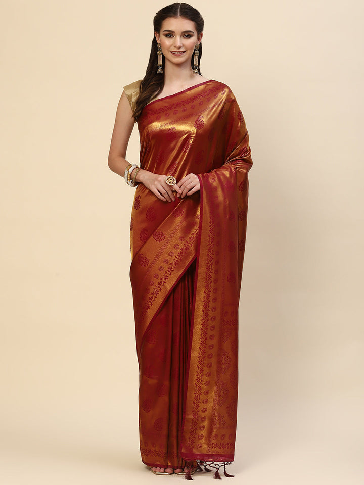 Plain Zari Border Handloom Woven Saree