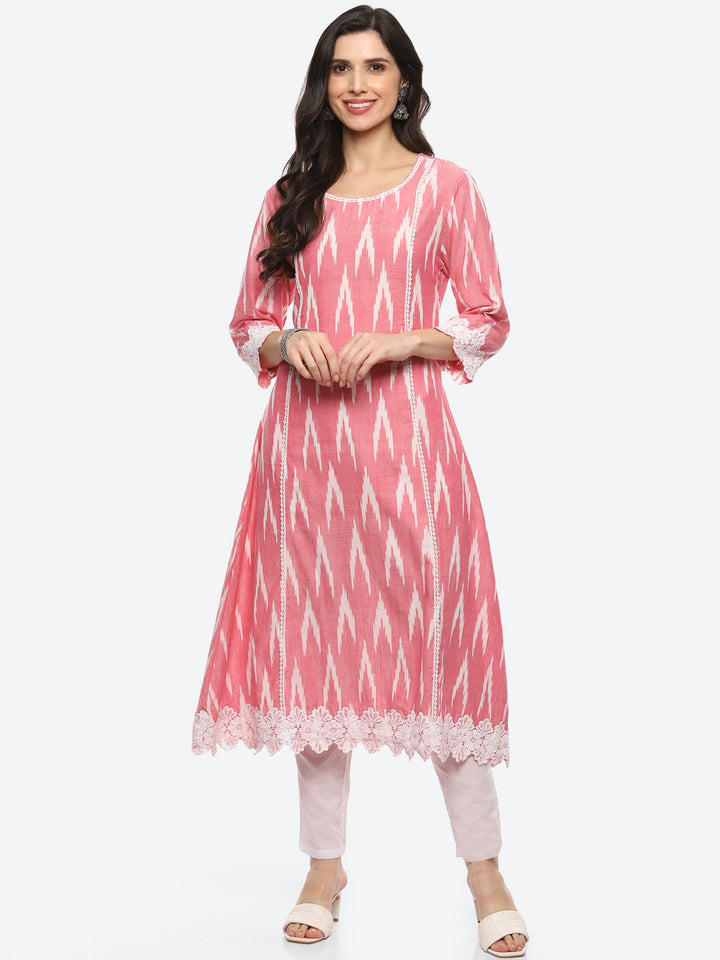Printed Cotton Kurta With Pant