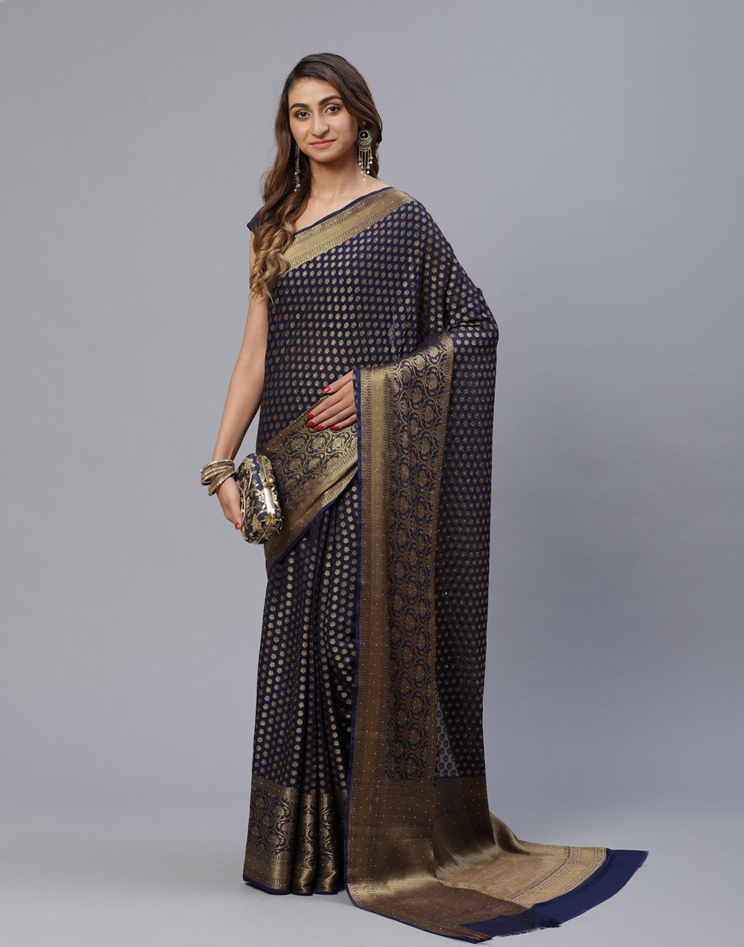 Art Chiffon Saree With Stone Work