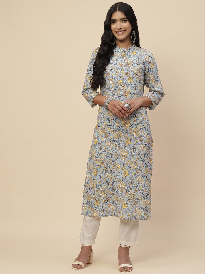 Floral Printed Cotton Kurta