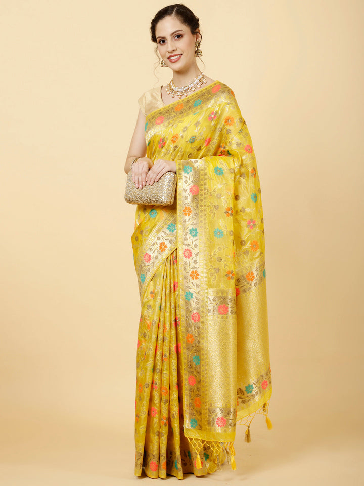 Zari Jaal Woven Organza Saree