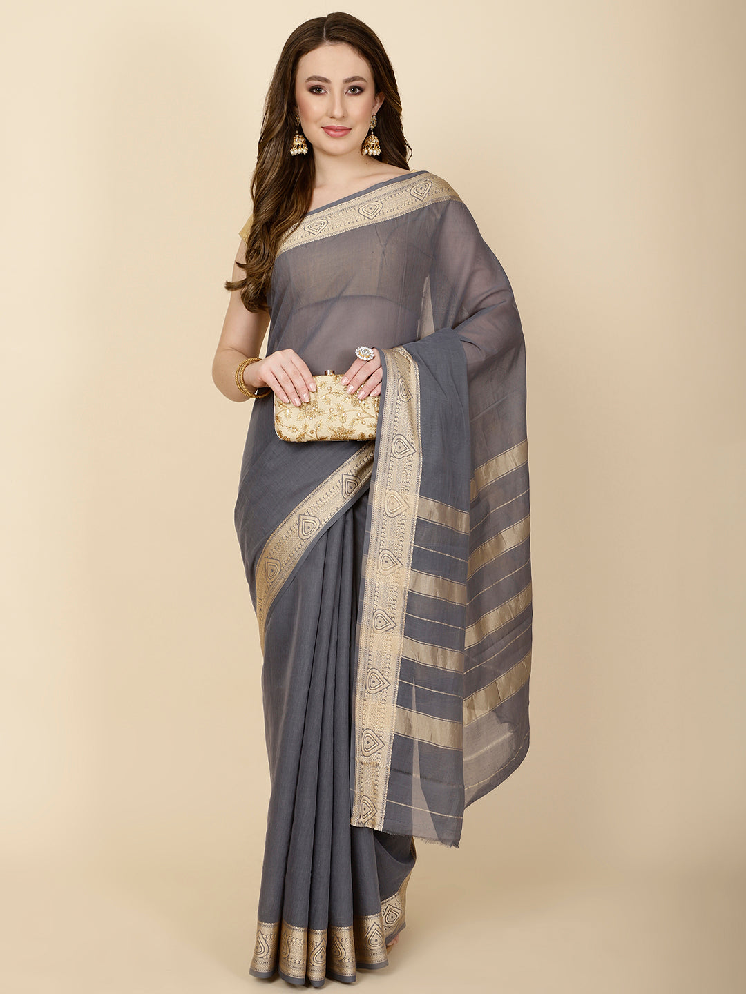 Resham Border Woven Cotton Saree