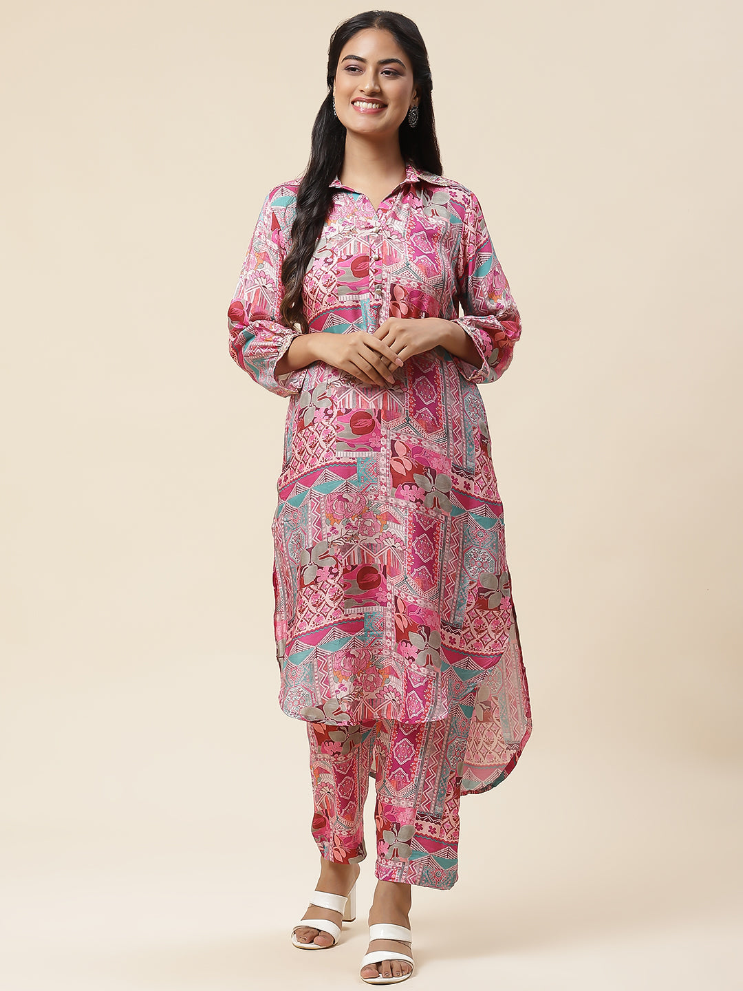 Printed Muslin Kurta With Pants