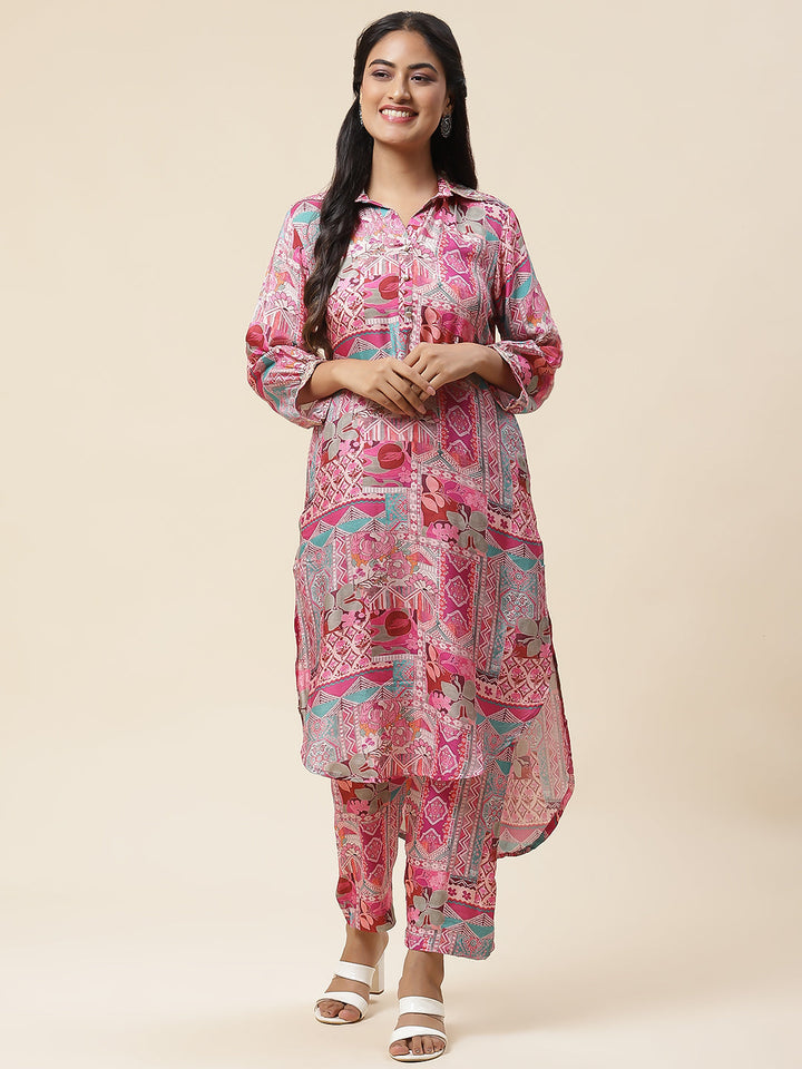 Printed Muslin Kurta With Pants