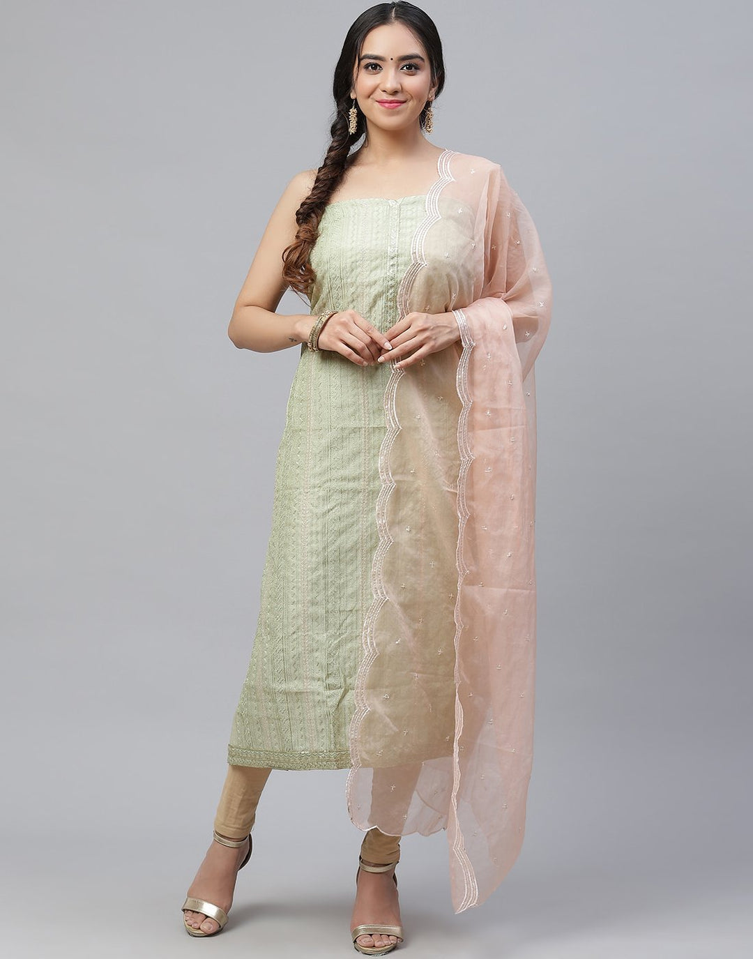 Chanderi Embroidered Suit Piece