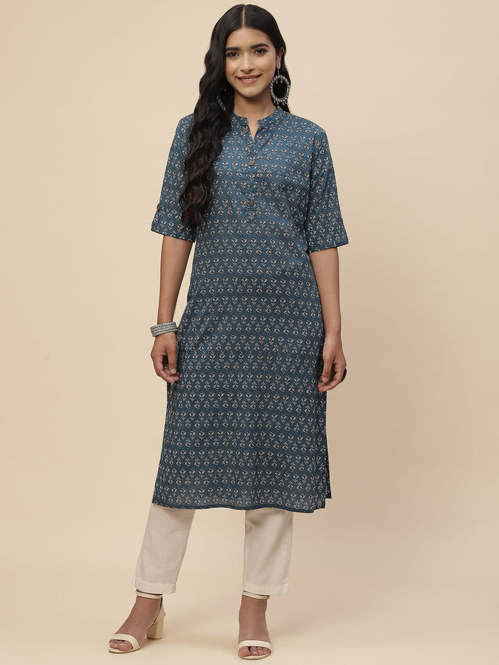 Floral Printed Cotton Kurta