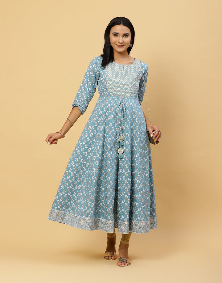 Printed Cotton Anarkali Kurti