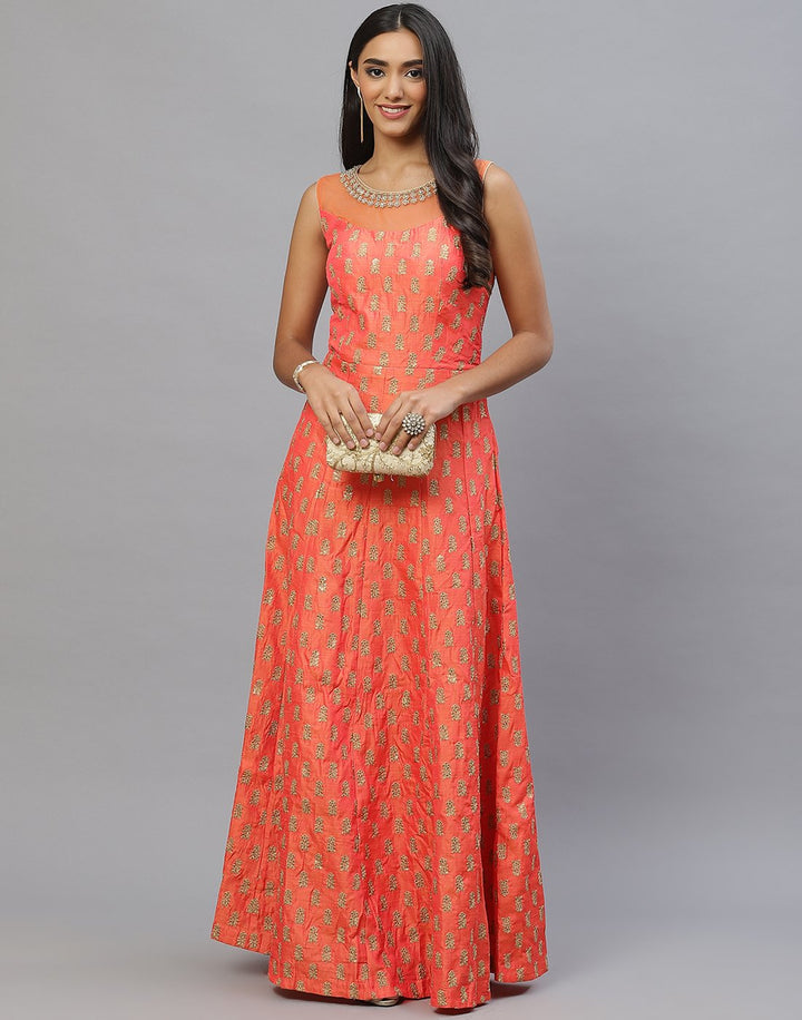 Assorted Handloom Dupion Long Dress