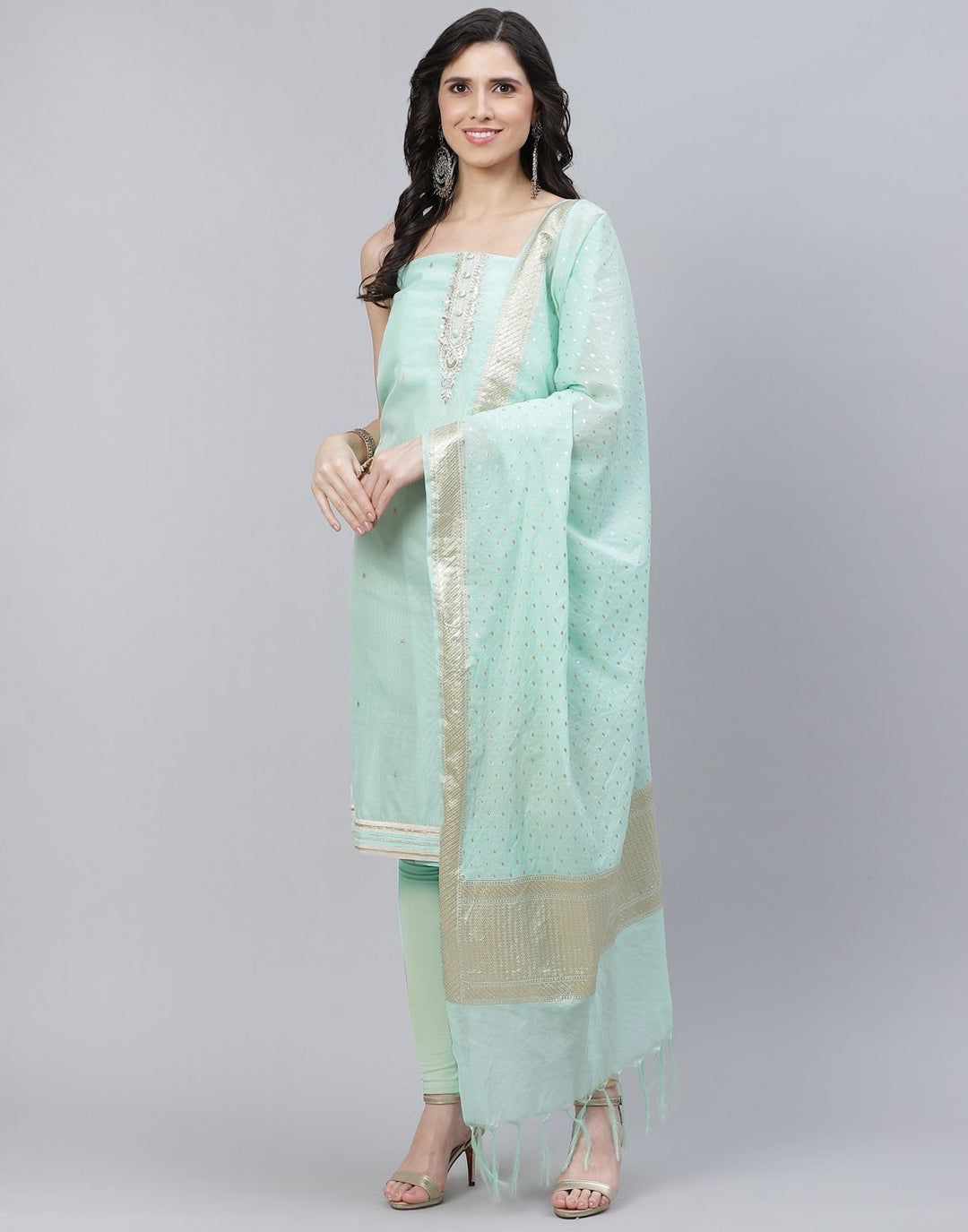 Chanderi Embroidered Suit piece