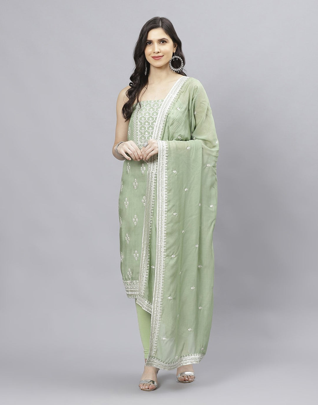 Chanderi Embroidered Suit piece