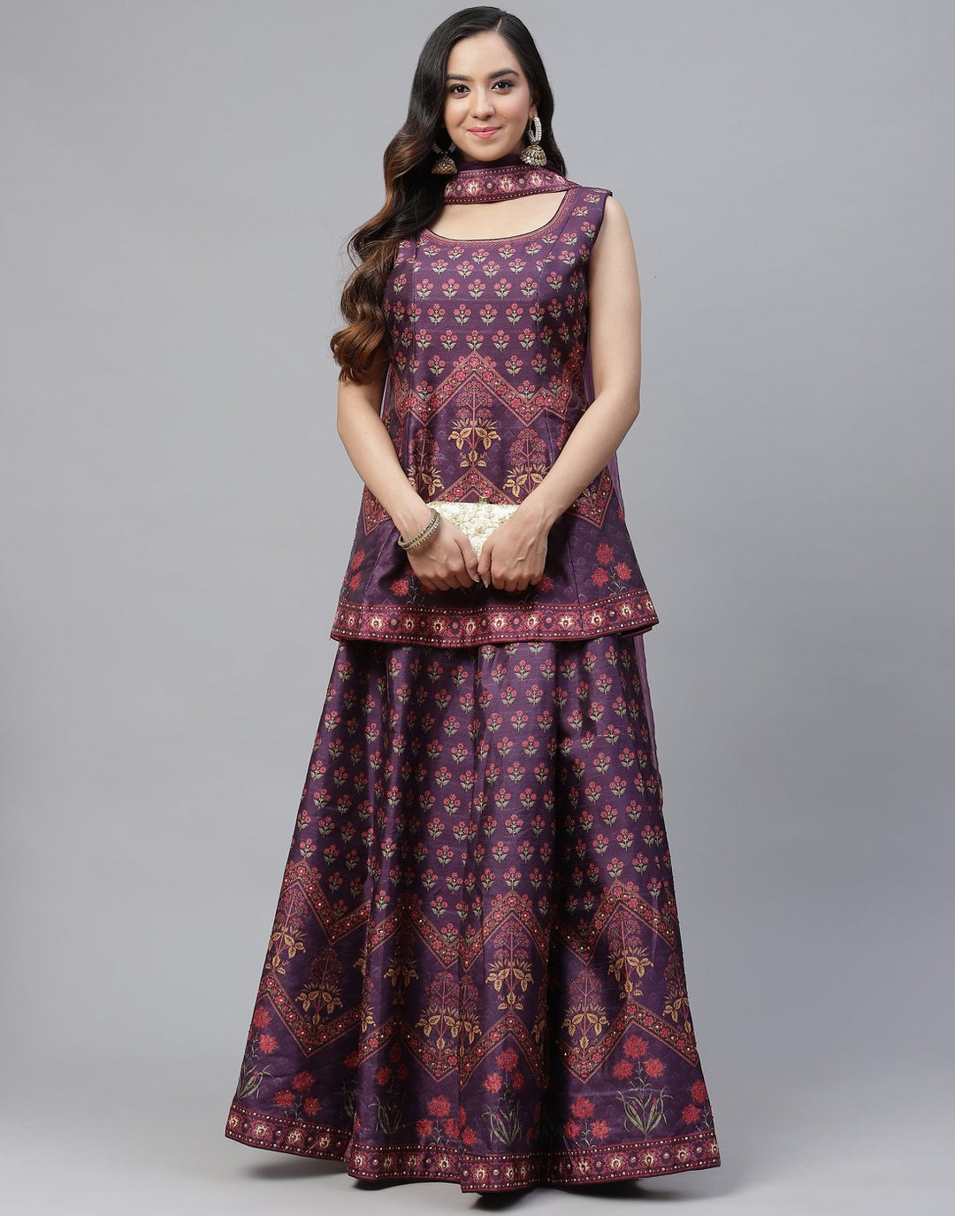 Banarasi Handloom Dupion silk Lehenga with contrast dupatta