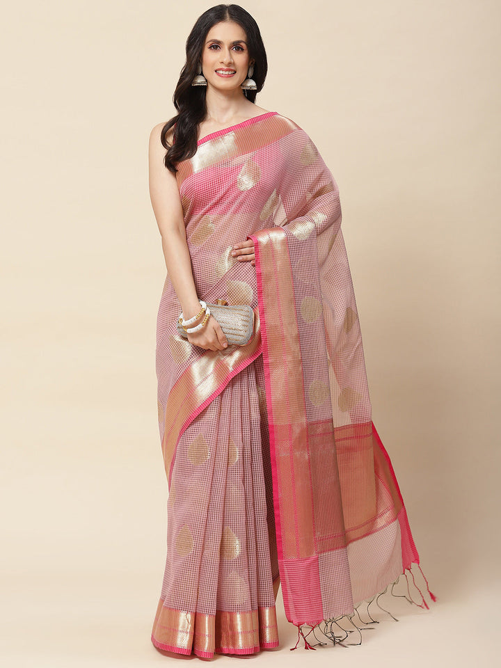 Zari Booti Woven Cotton Saree