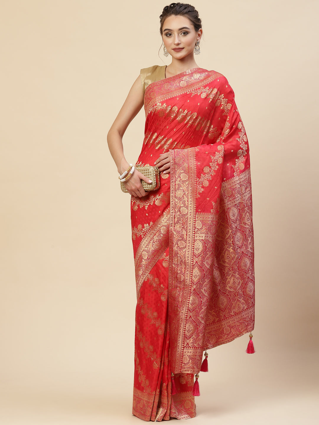 Zari Jaal Handloom Woven Saree