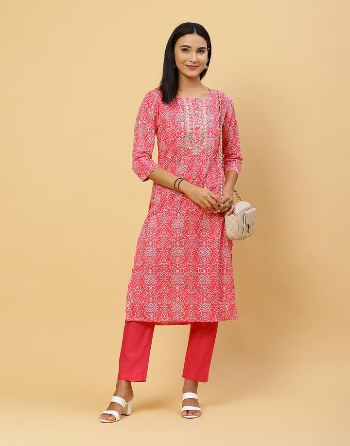 Printed Cotton Kurti With Pant