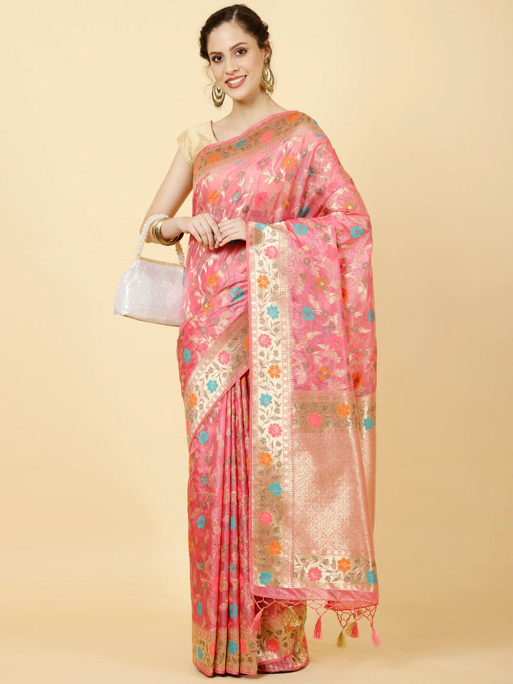 Zari Jaal Woven Organza Saree