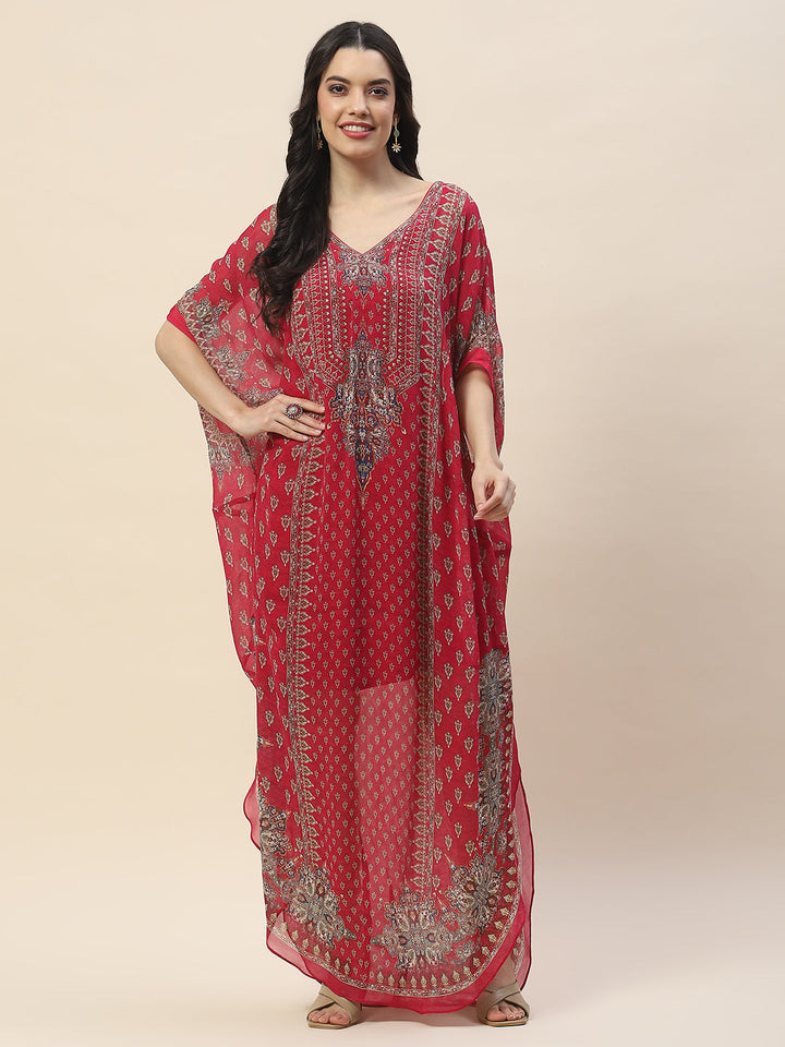 Digital Print Georgette Kaftan Kurta